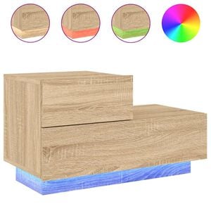 vidaXL &Kappa;&omicron;&mu;&omicron;&delta;ί&nu;&omicron; &mu;&epsilon; &Phi;ώ&tau;&alpha; LED Sonoma &Delta;&rho;&upsilon;&sigmaf; 70 x 36 x 40,5 &epsilon;&kappa;.