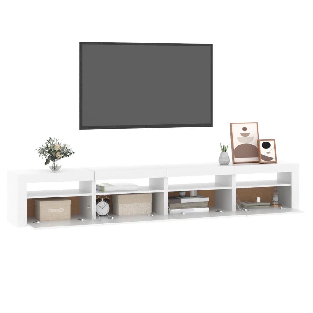 vidaXL Έπιπλο Τηλεόρασης με LED Λευκό 240x35x40 εκ.
