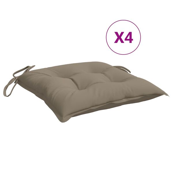 vidaXL Μαξιλάρια Καρέκλας Κήπου 4 τεμ. Taupe 40x40x7 εκ. Υφασμάτινα