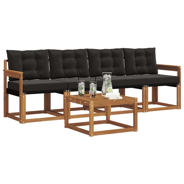 vidaXL &Sigma;&epsilon;&iota;&rho;ά &Kappa;&alpha;&nu;&alpha;&pi;έ &Epsilon;&xi;&omega;&tau;&epsilon;&rho;&iota;&kappa;&omicron;ύ &mu;&epsilon; &mu;&alpha;&xi;&iota;&lambda;ά&rho;&iota; 5 pcs &Phi;&upsilon;&sigma;&iota;&kappa;ό &kappa;&alpha;&iota; &Mu;&alpha;ύ&rho;&omicron;