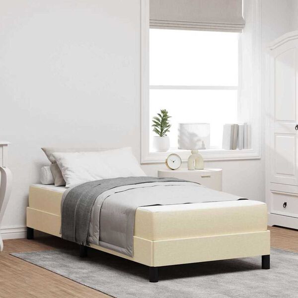 vidaXL Κρεβάτι με ελατήρια με στρώμα Κρεμ 80 x 200 cm ύφασμα