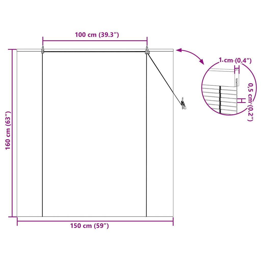 vidaXL Ρολά και Σκίες Παραθύρων Ανοιχτό καφέ 150 x 160 cm Μπαμπού