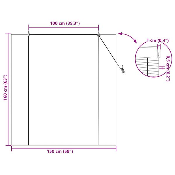 vidaXL Ρολά και Σκίες Παραθύρων Ανοιχτό καφέ 150 x 160 cm Μπαμπού