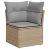 vidaXL Σετ Καναπέ Κήπου με μαξιλάρι 9 pcs Μπεζ και γκρι Πολυ ράταν