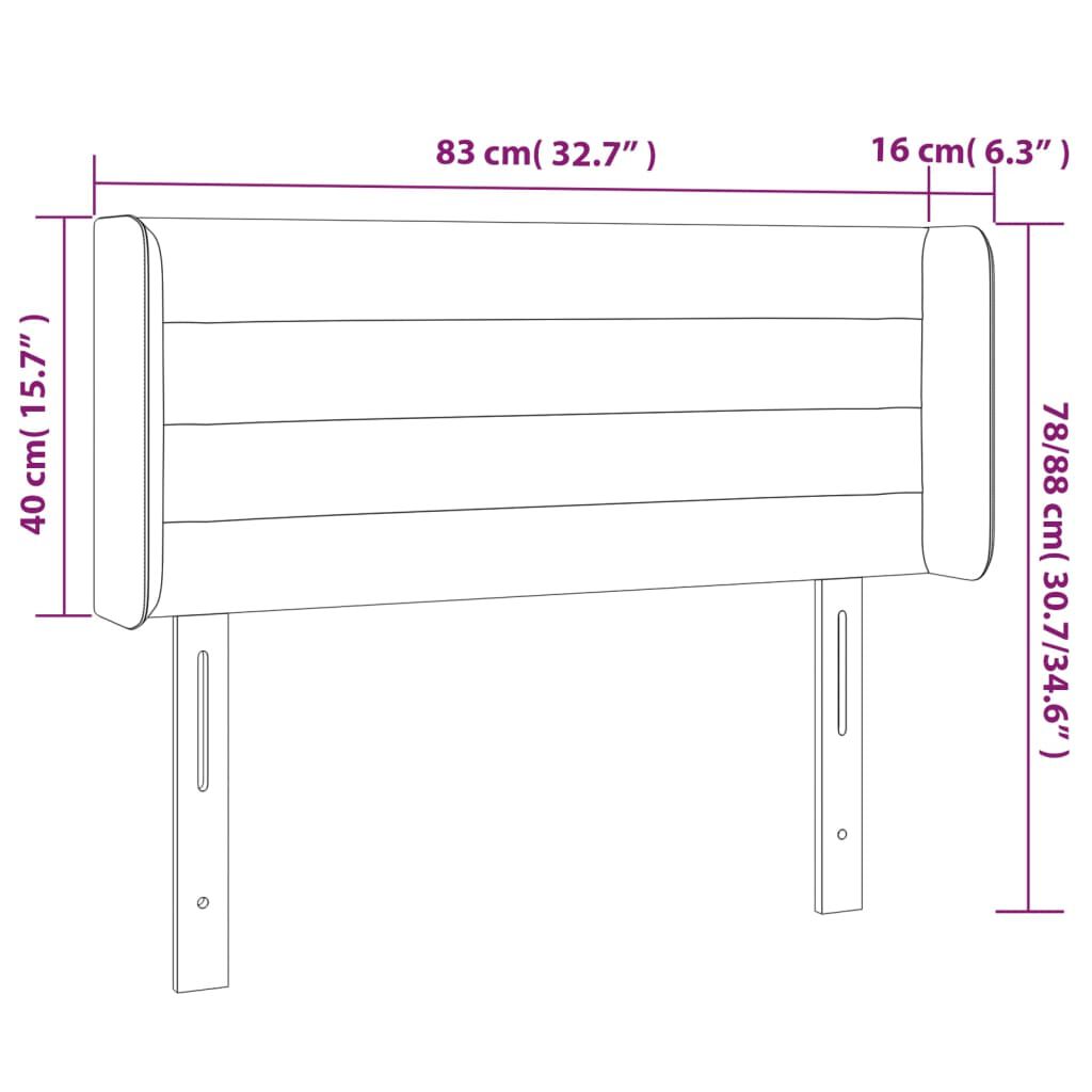vidaXL Κεφαλάρι με Πτερύγια Κρεμ 83x16x78/88 εκ. Υφασμάτινο