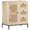 vidaXL Ντουλάπι 60x35x70 εκ. Μασίφ Ξύλο Μάνγκο και Φυσικό Ζαχαροκάλαμο