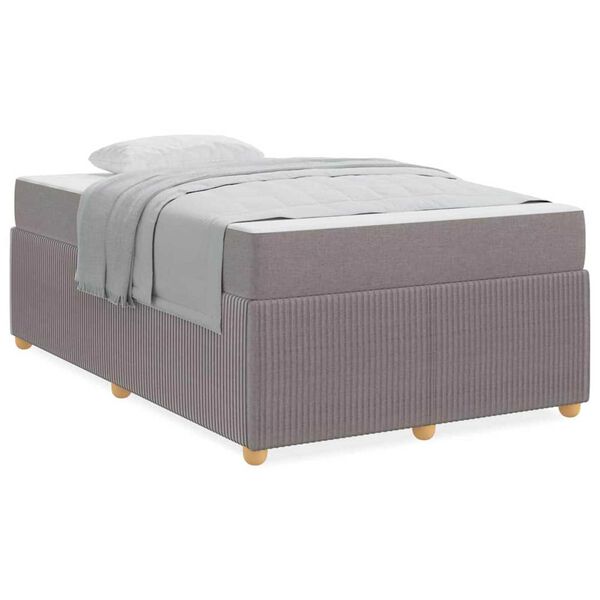 vidaXL Σκελετός κρεβατιού με στρώμα Taupe 120 x 190 cm ύφασμα