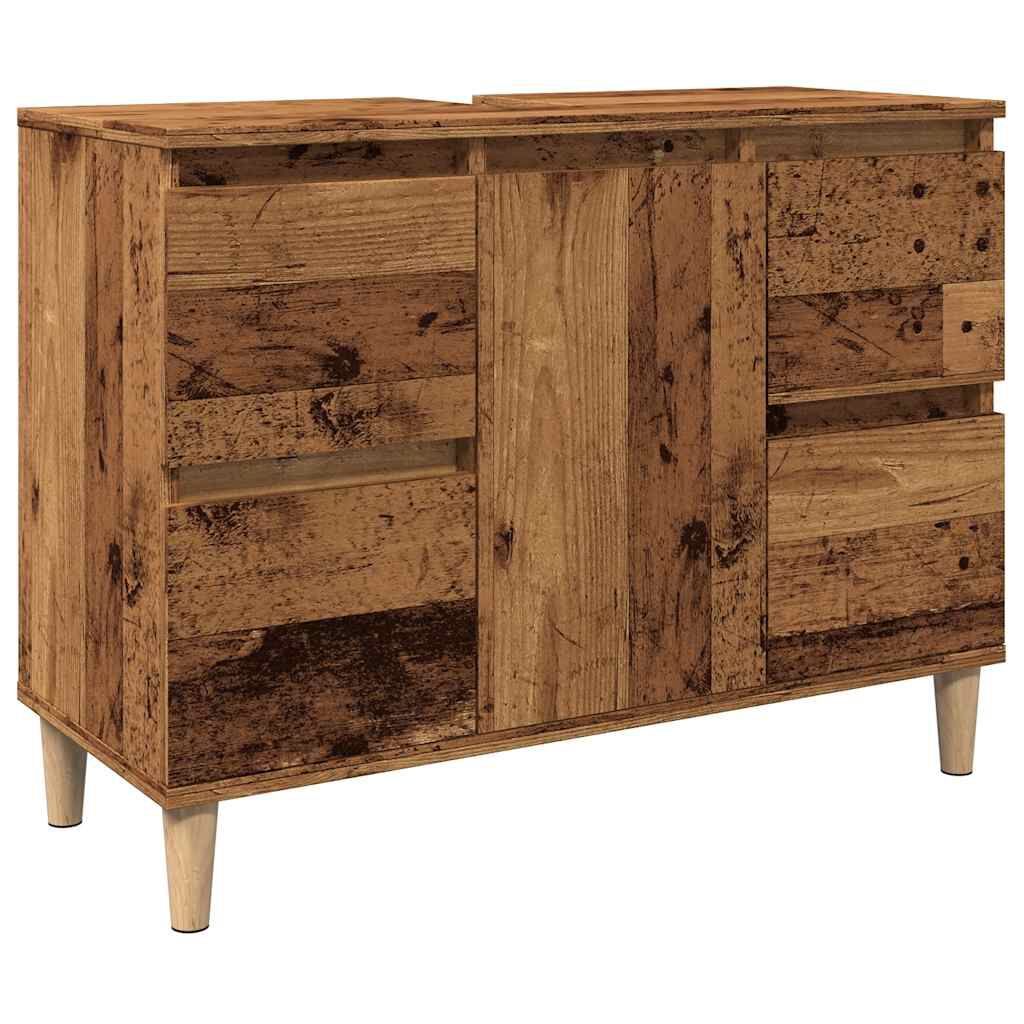 vidaXL Ντουλάπι νιπτήρα Παλιό ξύλο 80x33x60 cm Κατασκευασμένο ξύλο