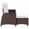vidaXL Ανακλινόμενος καναπές κήπου με μαξιλάρια σε σχήμα L Brown