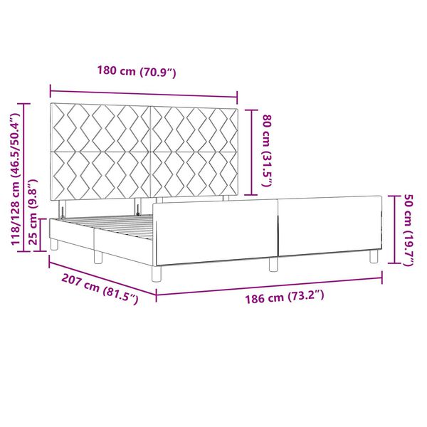 vidaXL Κρεβάτι Ροζ 180x200 εκ. Βελούδο