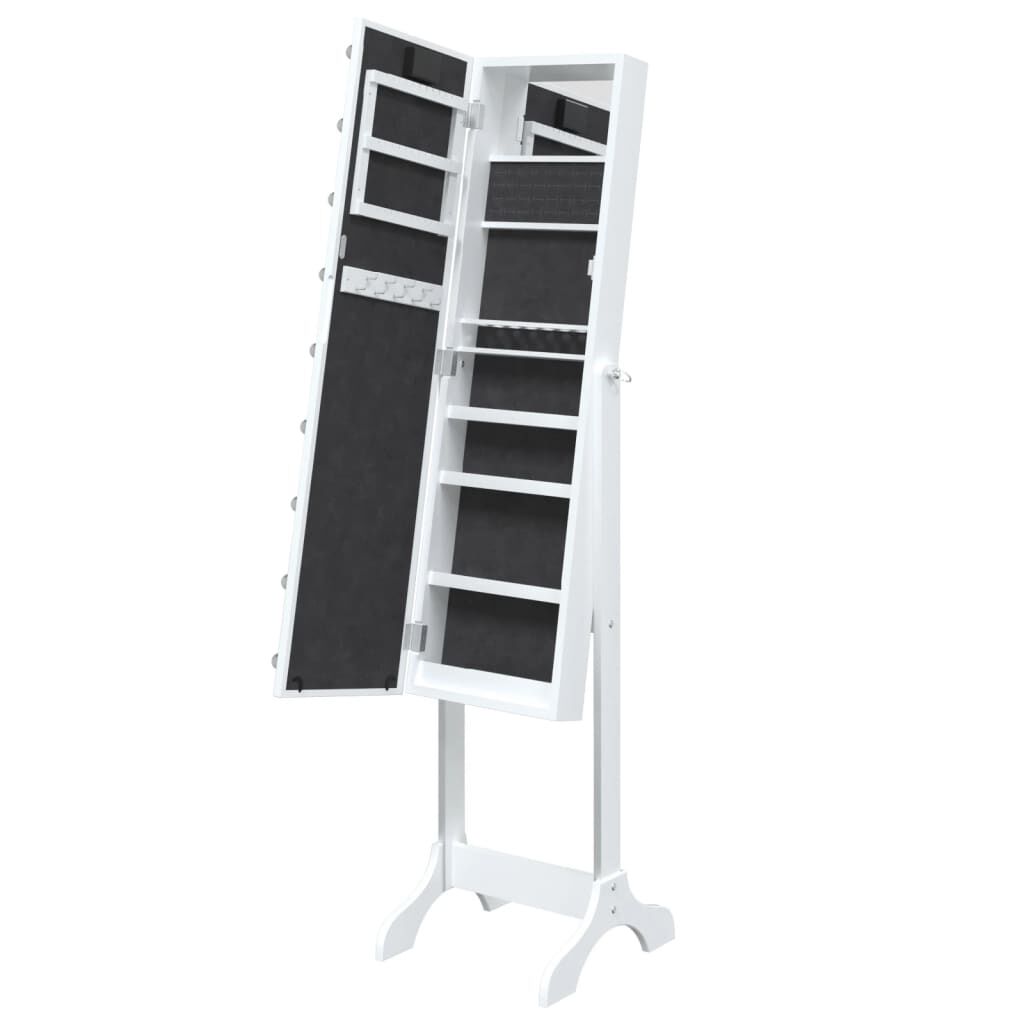 vidaXL Καθρέφτης Επιδαπέδιος με LED Λευκός 34 x 37 x 146 εκ.