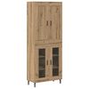 vidaXL Highboard 2 pcs Artisan Oak &Epsilon;&pi;&epsilon;&xi;&epsilon;&rho;&gamma;&alpha;&sigma;&mu;έ&nu;&omicron; &xi;ύ&lambda;&omicron;