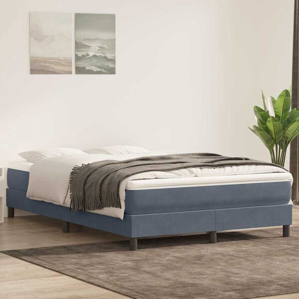 vidaXL Box Spring &Kappa;&rho;&epsilon;&beta;ά&tau;&iota; &mu;&epsilon; &sigma;&tau;&rho;ώ&mu;&alpha; &Sigma;&kappa;&omicron;ύ&rho;&omicron; &gamma;&kappa;&rho;&iota; 140x220 cm &Beta;&epsilon;&lambda;&omicron;ύ&delta;&iota;&nu;&omicron;