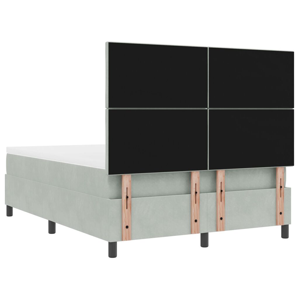 vidaXL Κρεβάτι με Στρώμα Light Grey 160x200 cm Βελούδο