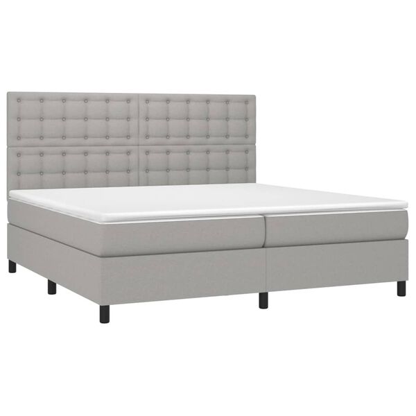 vidaXL &Kappa;&rho;&epsilon;&beta;ά&tau;&iota; Boxspring &mu;&epsilon; &Sigma;&tau;&rho;ώ&mu;&alpha; & LED &Alpha;&nu;.&Gamma;&kappa;&rho;&iota; 200x200&epsilon;&kappa;. &Upsilon;&phi;&alpha;&sigma;&mu;ά&tau;&iota;&nu;&omicron;