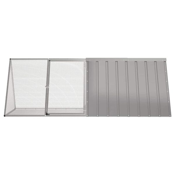 vidaXL Κλουβί Κουνελιών Γκρι 201,5x80,5x71 εκ. Γαλβανισμένος Χάλυβας