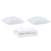 vidaXL Σετ Κουβέρτας με μαξιλάρι 3 pcs Λευκό 200 x 220 cm Μικροΐνες