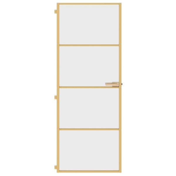 vidaXL Εσωτερική Πόρτα Χρυσή 76 x 201,5 εκ. Ψημένο Γυαλί & Αλουμίνιο