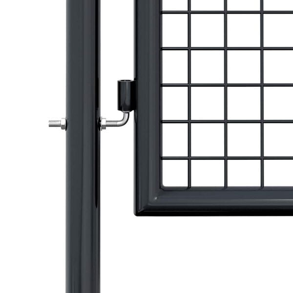 vidaXL Πόρτα Κήπου με Πλέγμα Γκρι 100x150 εκ. από Γαλβανισμένο Ατσάλι