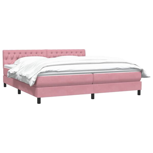 vidaXL &Kappa;&rho;&epsilon;&beta;ά&tau;&iota; Boxspring &mu;&epsilon; &Sigma;&tau;&rho;ώ&mu;&alpha; &Rho;&omicron;&zeta; 200x210 &epsilon;&kappa;. &Beta;&epsilon;&lambda;&omicron;ύ&delta;&iota;&nu;&omicron;
