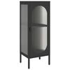vidaXL Μπουφές Μαύρος 40 x 35 x 105 εκ. από Γυαλί και Ατσάλι