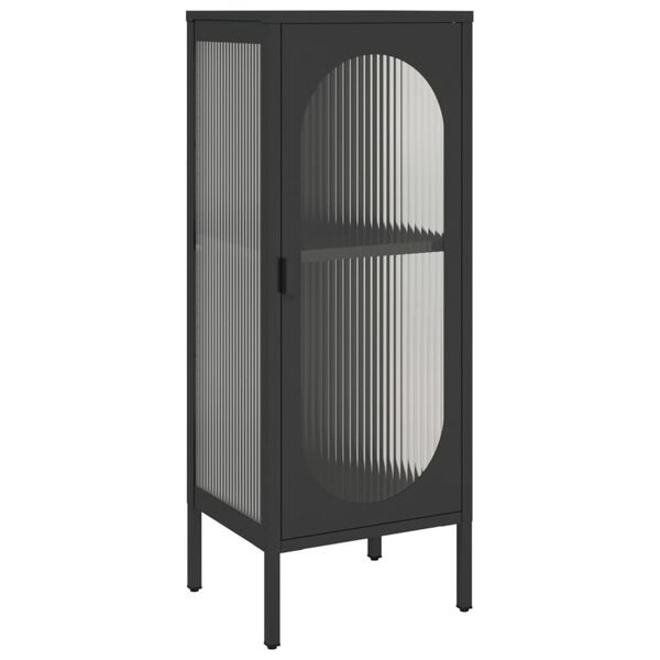 vidaXL Μπουφές Μαύρος 40 x 35 x 105 εκ. από Γυαλί και Ατσάλι