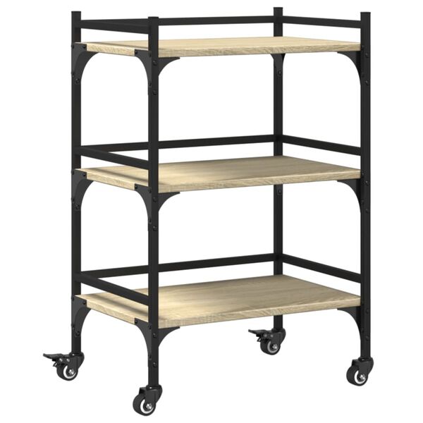 vidaXL Τρόλεϊ Κουζίνας Sonoma Δρυς 50x35x75,5 εκ. Επεξεργασμένο Ξύλο