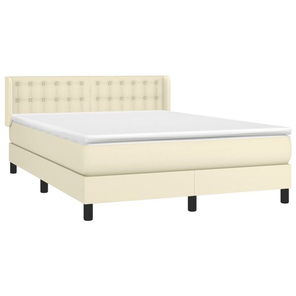 vidaXL &Kappa;&rho;&epsilon;&beta;ά&tau;&iota; Boxspring &mu;&epsilon; &Sigma;&tau;&rho;ώ&mu;&alpha; &Kappa;&rho;&epsilon;&mu; 140x200&epsilon;&kappa;. &alpha;&pi;ό &Sigma;&upsilon;&nu;&theta;&epsilon;&tau;&iota;&kappa;ό &Delta;έ&rho;&mu;&alpha;