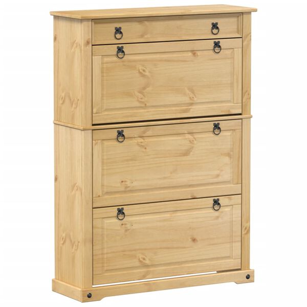 vidaXL Παπουτσοθήκη Corona 99 x 32 x 138 εκ. από Μασίφ Ξύλο Πεύκου