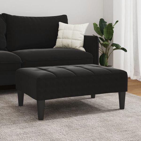 vidaXL Υποπόδιο Μαύρο 77x55x31 εκ. Βελούδινο
