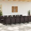 vidaXL Σέτ φαγητού για κήπο 13 pcs Καφέ Rattan Polt