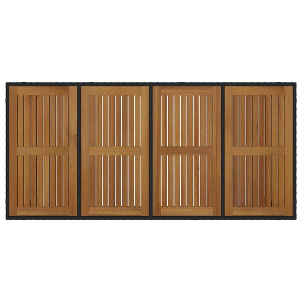 vidaXL Σέτ φαγητού για κήπο 9 pcs Μαύρο 190 x 90 x 75 cm