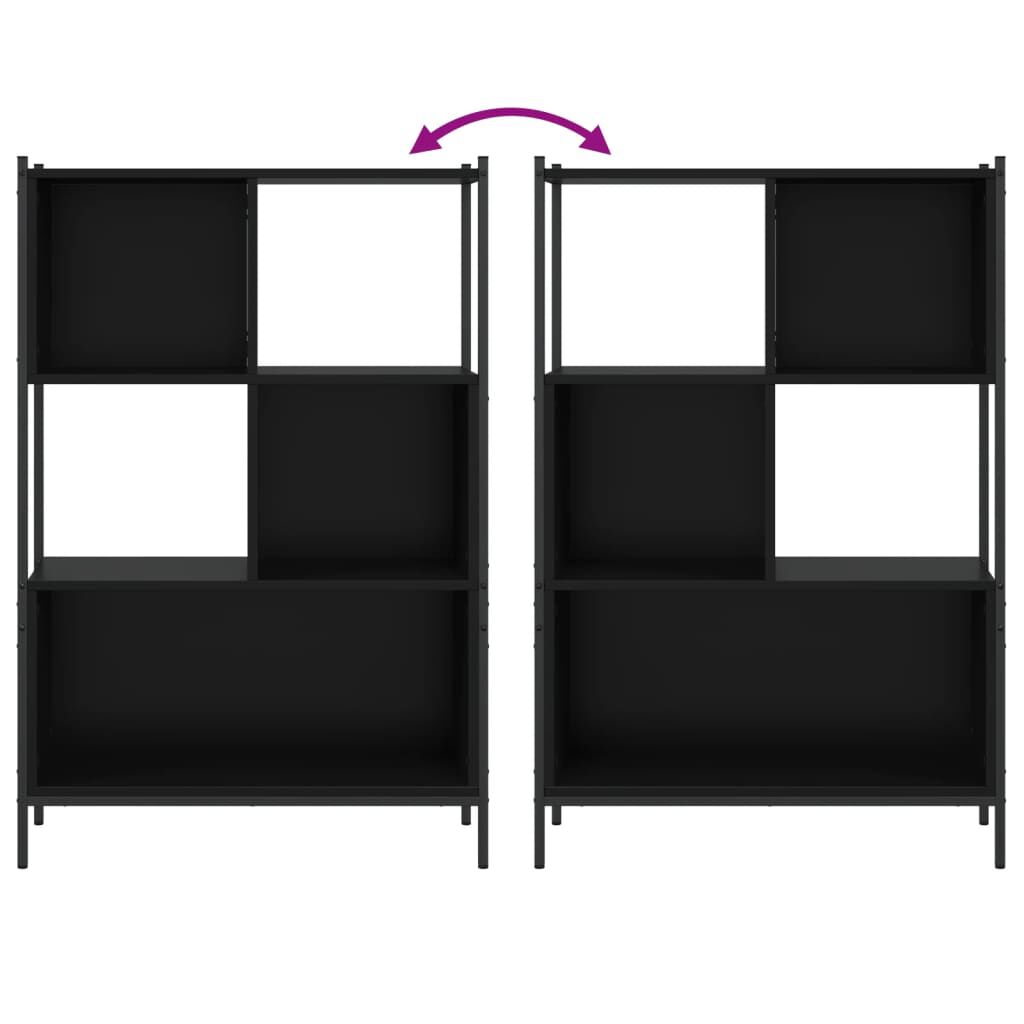 vidaXL Βιβλιοθήκη Μαύρη 72 x 28 x 109 εκ. από Επεξεργασμένο Ξύλο