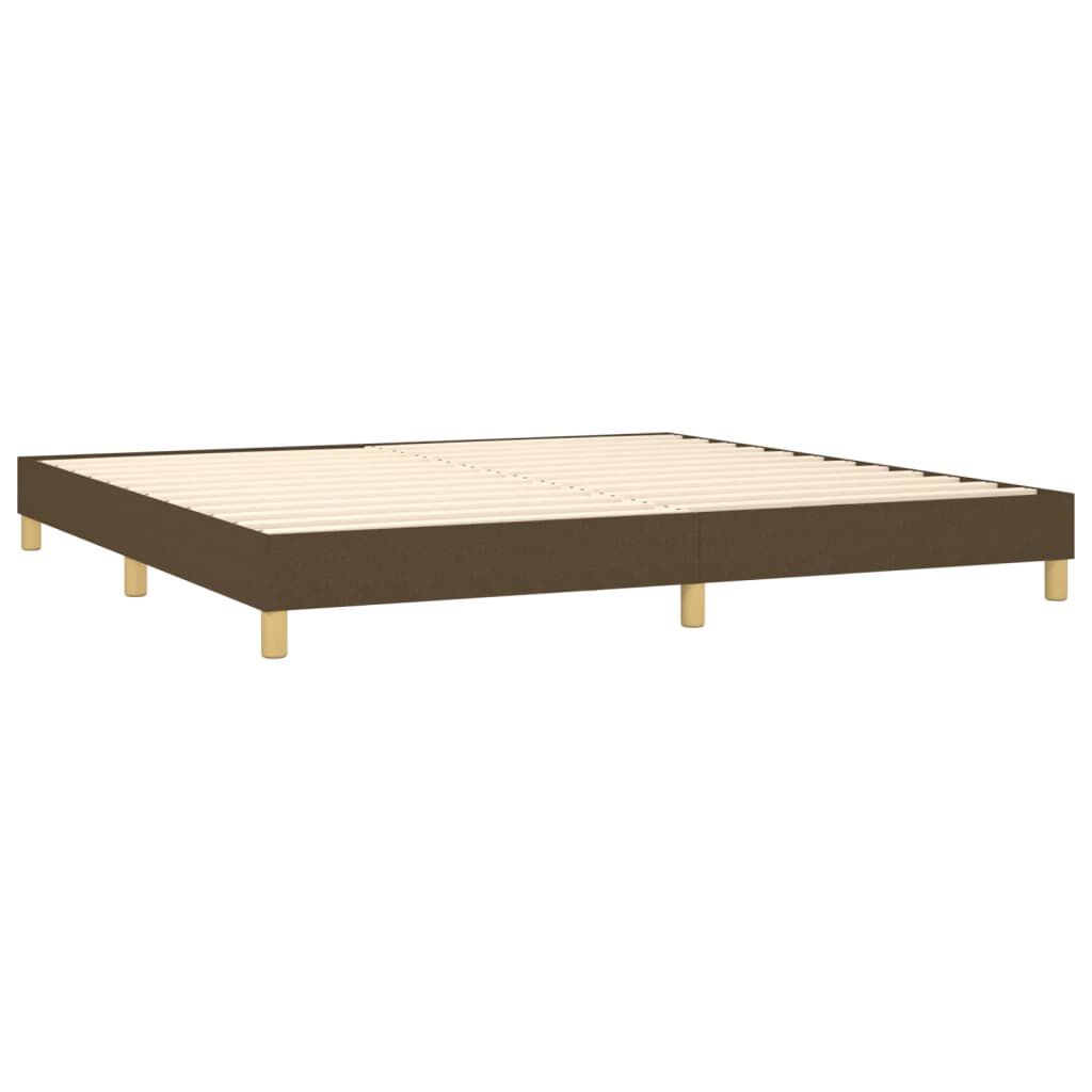 vidaXL Κρεβάτι Boxspring με Στρώμα Σκούρο Καφέ 200x200 εκ. Υφασμάτινο