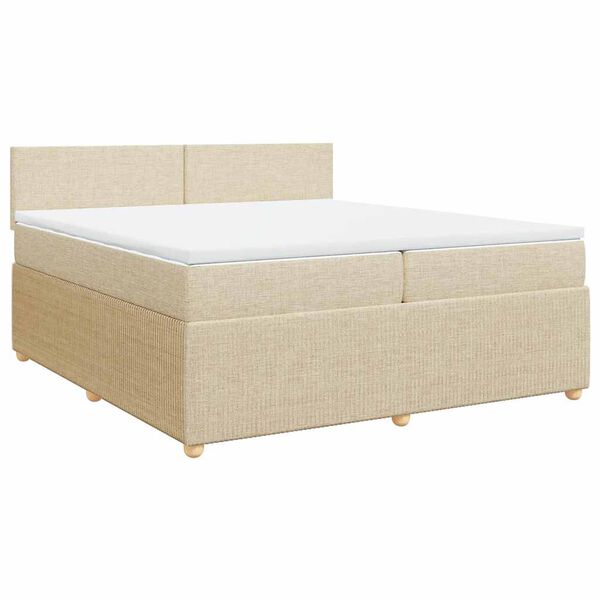 vidaXL &Kappa;&rho;&epsilon;&beta;ά&tau;&iota; Boxspring &mu;&epsilon; &Sigma;&tau;&rho;ώ&mu;&alpha; &Kappa;&rho;&epsilon;&mu; 200x200 &epsilon;&kappa;. &Upsilon;&phi;&alpha;&sigma;&mu;ά&tau;&iota;&nu;&omicron;