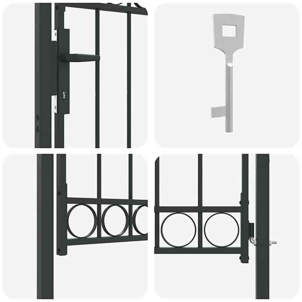 vidaXL Πύλη Φράχτη Γκρι 100 x 125 cm Ατσάλι με Επικάλυψη Πούδρας