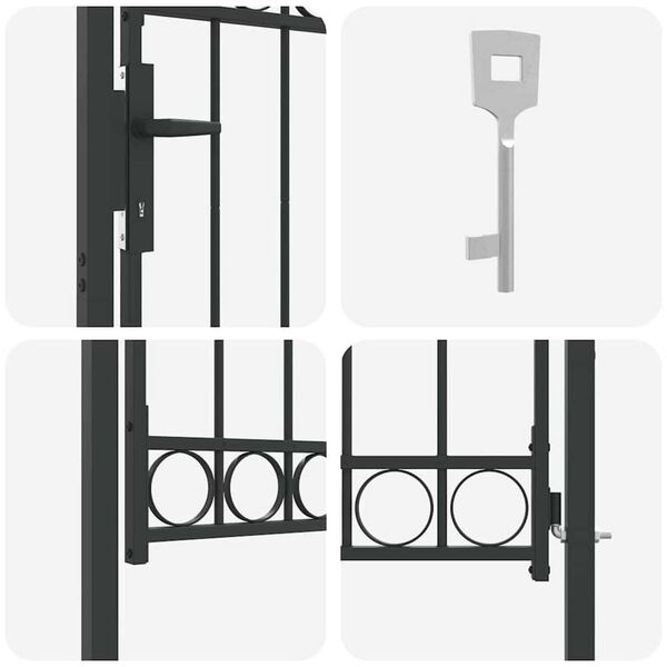 vidaXL Πύλη Φράχτη Γκρι 100 x 125 cm Ατσάλι με Επικάλυψη Πούδρας