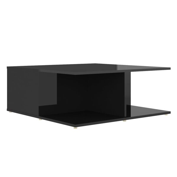 vidaXL Τραπεζάκι Σαλονιού Γυαλιστερό Μαύρο 80 x 80 x 31εκ. Μοριοσανίδα