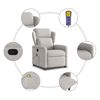 vidaXL καρέκλα ανάκλισης μασάζ Cloud Grey Fabric