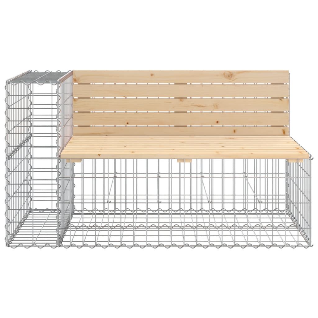 vidaXL Παγκάκι Κήπου Συρματοκιβώτιο 244x71x65,5εκ. Μασίφ Ξύλο Πεύκου