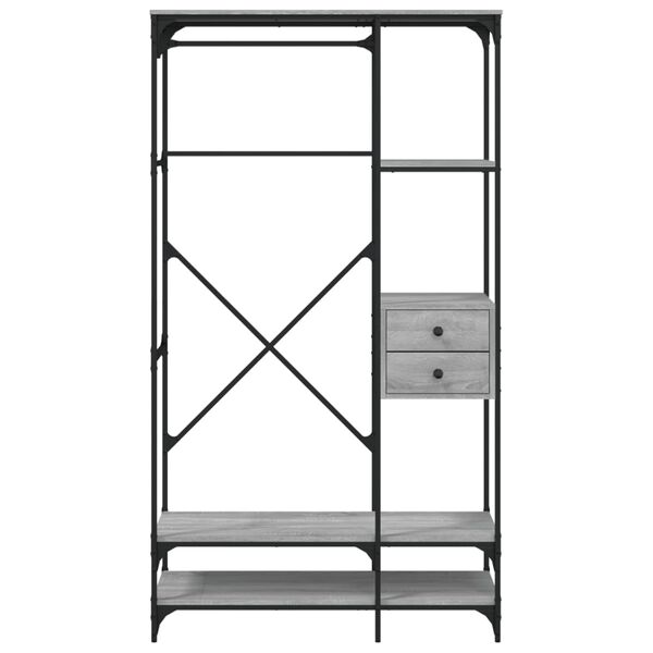 vidaXL Ντουλάπα με Συρτάρια Γκρι Sonoma 100x40x180 εκ. Επεξεργ. Ξύλο