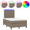 vidaXL &Kappa;&rho;&epsilon;&beta;ά&tau;&iota; Boxspring &mu;&epsilon; &Sigma;&tau;&rho;ώ&mu;&alpha; & LED Taupe 120x190 &epsilon;&kappa;. &Upsilon;&phi;&alpha;&sigma;&mu;ά&tau;&iota;&nu;&omicron;