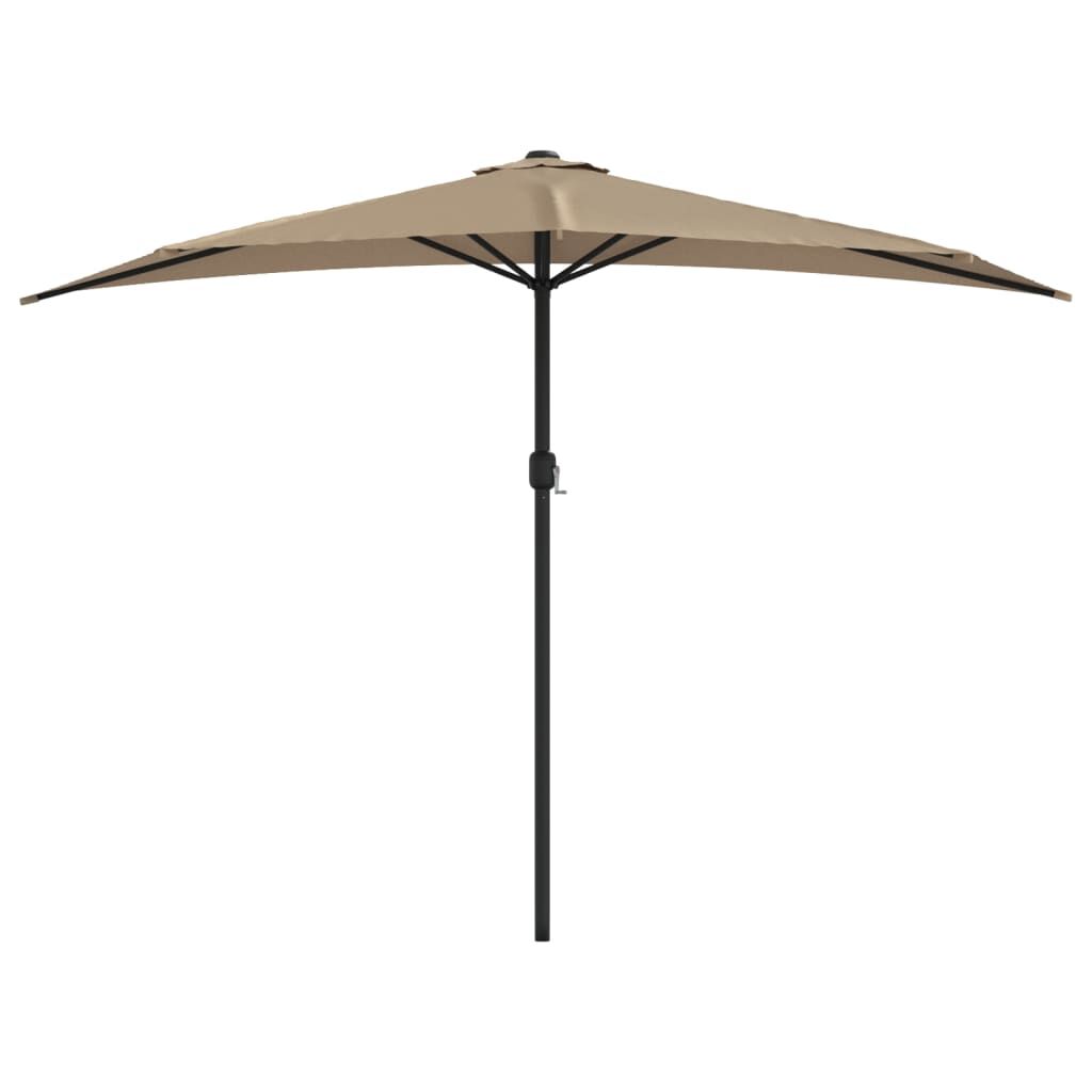 vidaXL Ομπρέλα Βεράντας Ημικυκλική Χρώμα Taupe 300x155 εκ Ιστός Αλουμ.