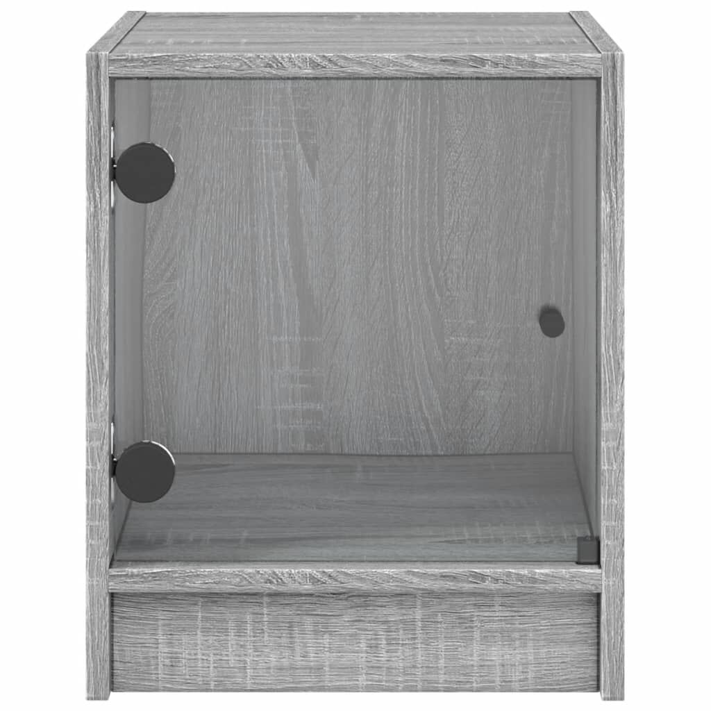 vidaXL Κομοδίνο Γκρι Sonoma 35x37x42 εκ. με Γυάλινη Πόρτα