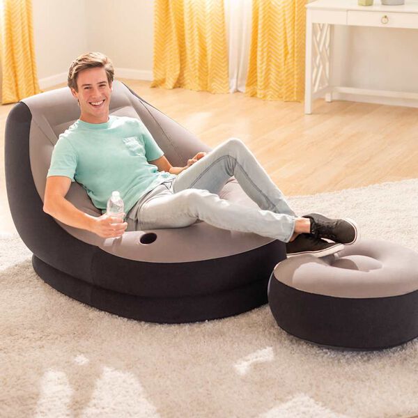 Intex Καρέκλα Φουσκωτή Ultra Lounge Relax με Πουφ 68564NP