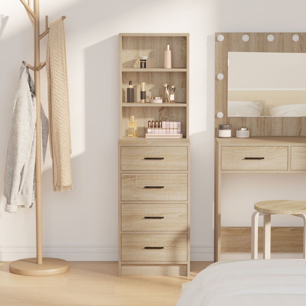 vidaXL Highboard Sonoma Oak 40x41x135 εκ. Επεξεργασμένο Ξύλο