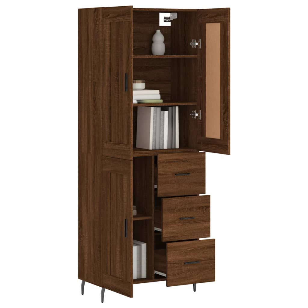 vidaXL Ντουλάπι Καφέ Δρυς 69,5 x 34 x 180 εκ. από Επεξεργασμένο Ξύλο