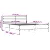 vidaXL Πλαίσιο Κρεβατιού Γκρι Sonoma 150x200 εκ. Επεξ. Ξύλο & Μέταλλο