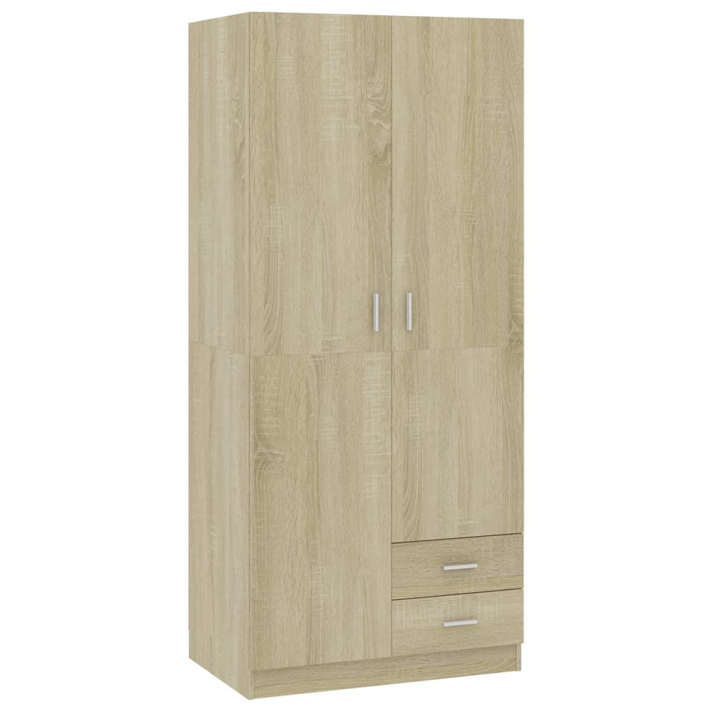 vidaXL Ντουλάπα Χρώμα Sonoma-Δρυς 80 x 52 x 180 εκ. από Επεξ. Ξύλο
