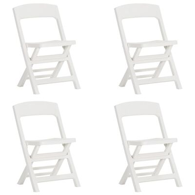 vidaXL Καρέκλες Κήπου Πτυσσόμενες 4 τεμ. Λευκές από Πολυπροπυλένιο